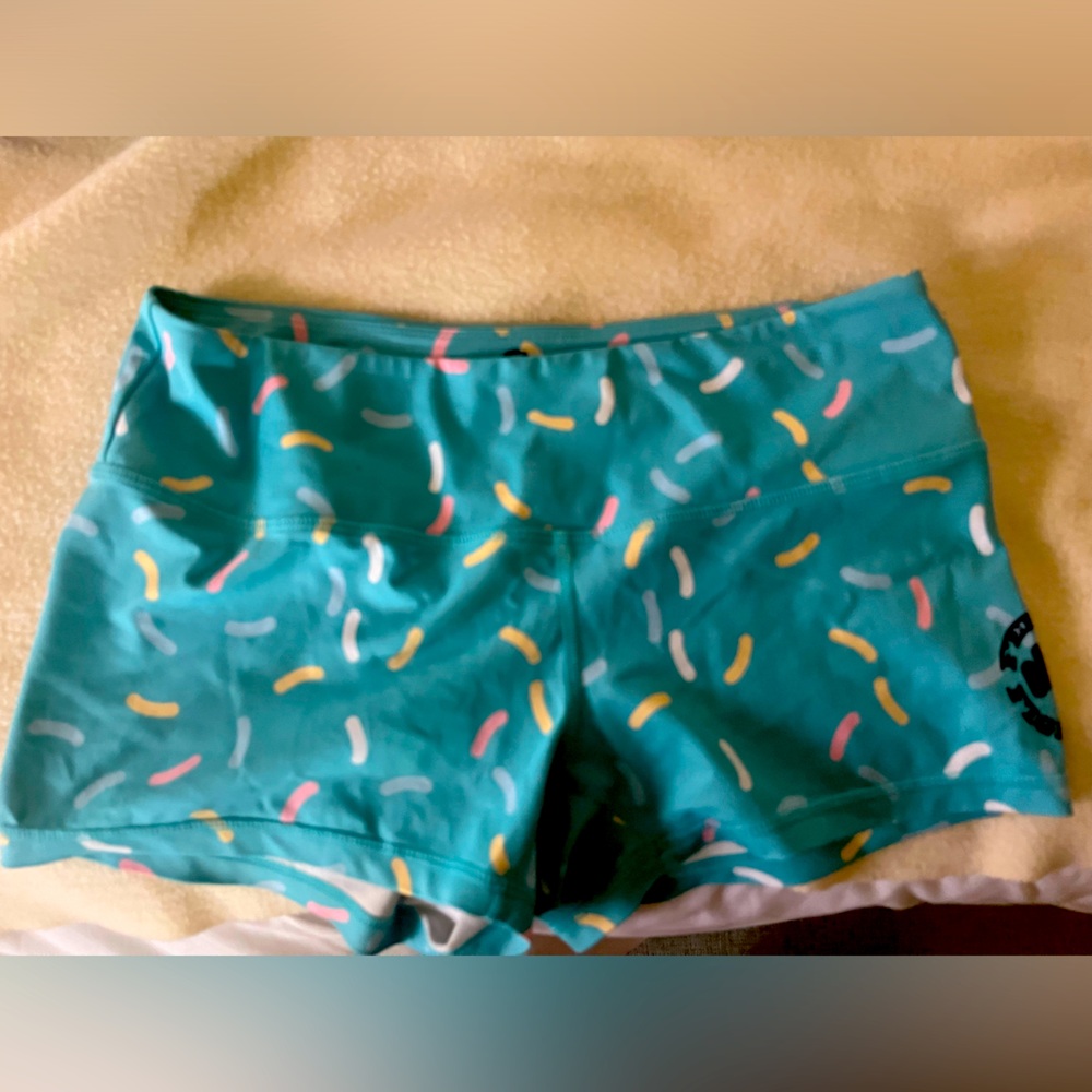 Feed me fight me blue sprinkles shorts